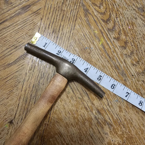 Vintage  G.W. Mount Brass Head Tack Hammer With Wooden Handle 6 Inch X 9 Inch so - Picture 7 of 8